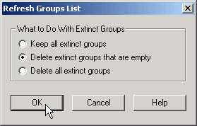 Refresh Groups List / Delete extinct groups that are empty